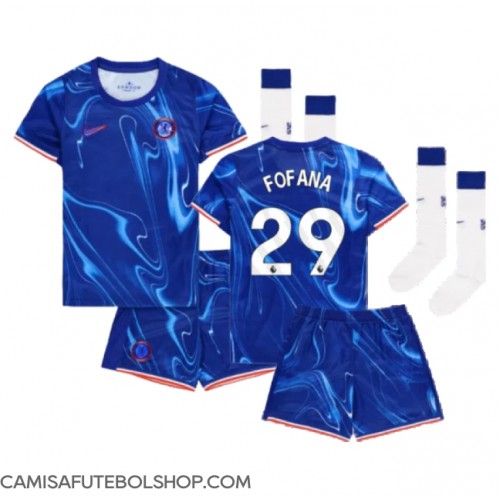 Camisa de time de futebol Chelsea Wesley Fofana #29 Replicas 1º Equipamento Infantil 2024-25 Manga Curta (+ Calças curtas)